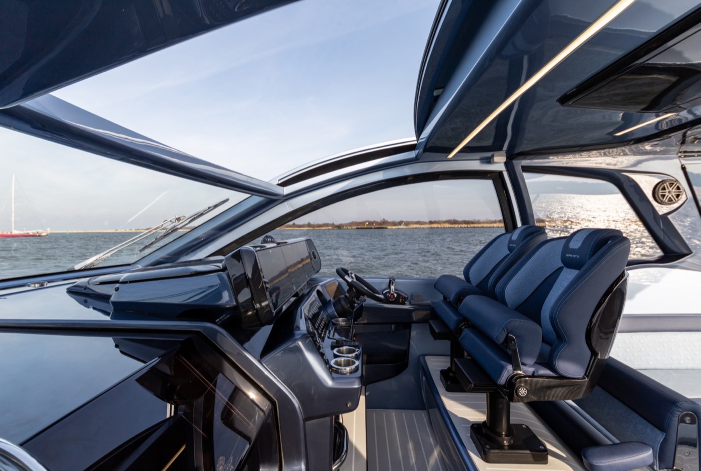 375 GTO helm with triple seats and open sunroof