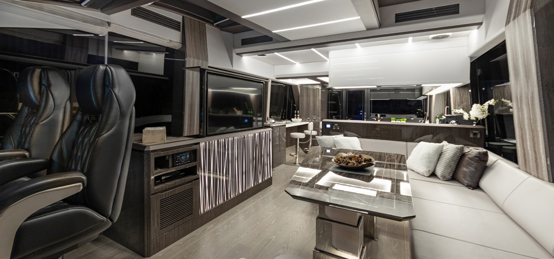 650 SKY salon by night