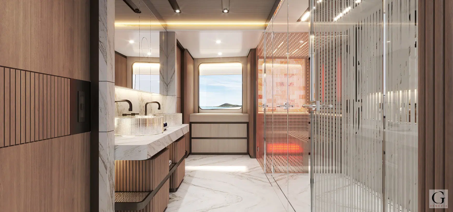 Majesty 145 owner's bathroom