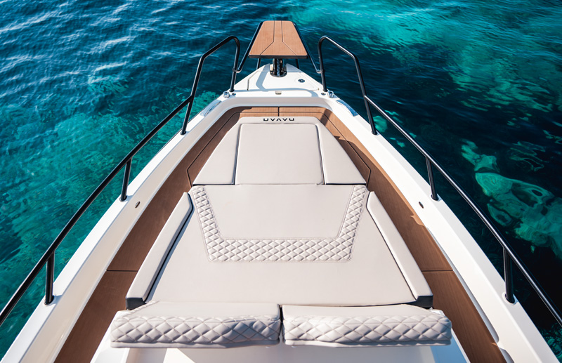 Navan S30 foredeck sunpad from above