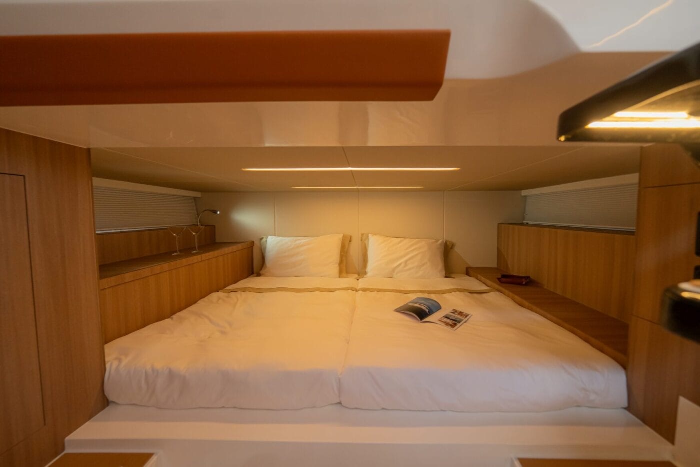 37FX double berth in the lower cabin