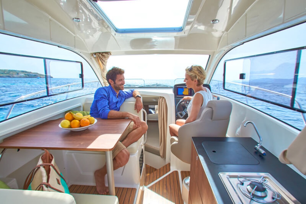 Activ 805 Weekend cabin dining and galley