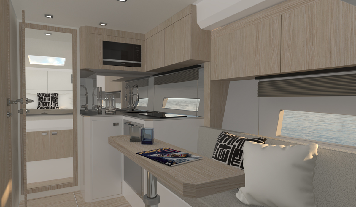 C3X OB lower-deck galley and dinette