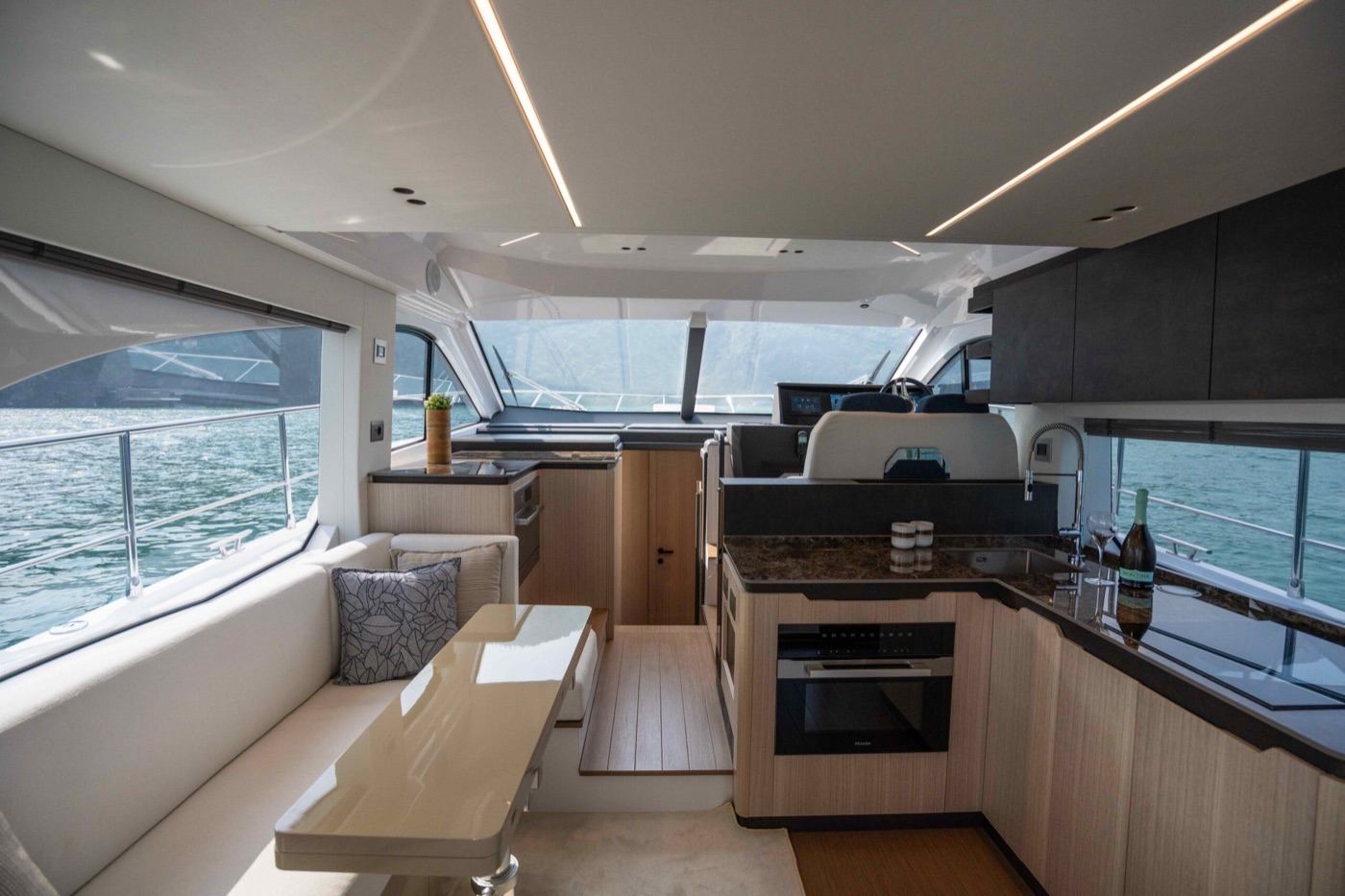 Fly 48 salon and central galley